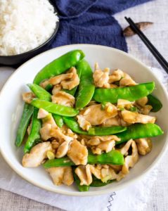 snow peas and chicken