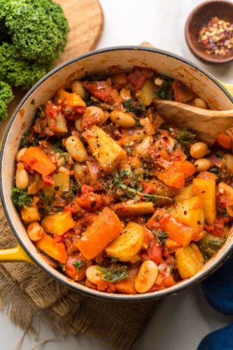 pot of root vegetable stew